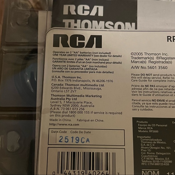 RCA RP2600 Portable CD Player 60s Joggable E.Clipz - Picture 10 of 11